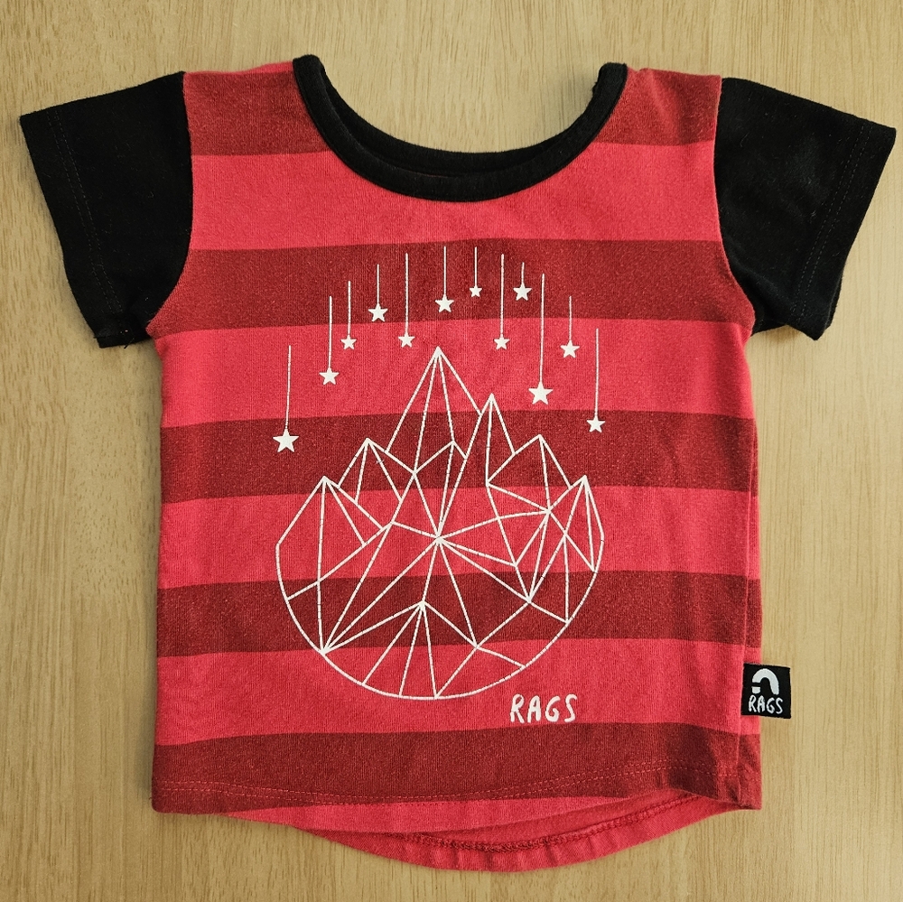 RAGS 3-6M Red & Black Graphic Tee